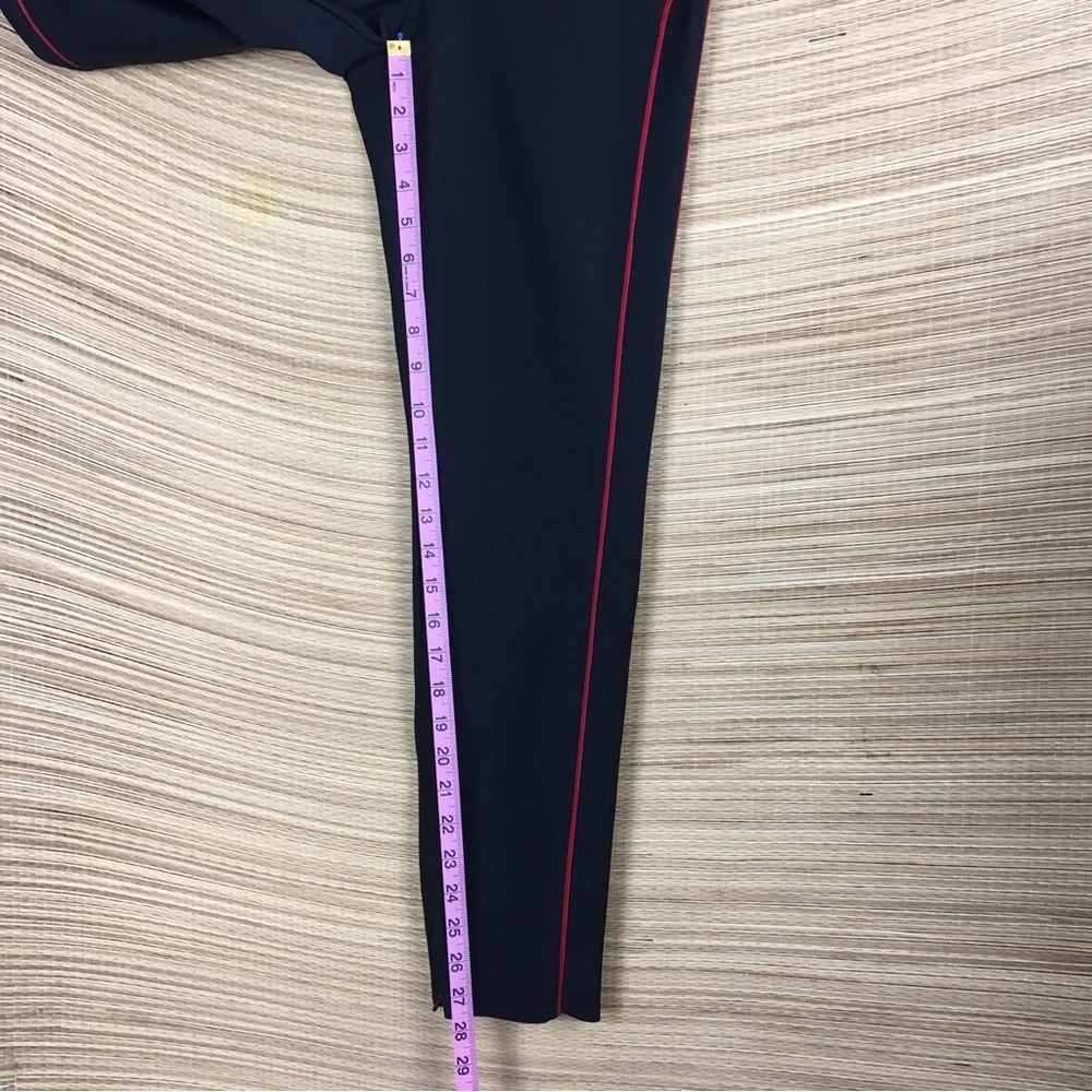 Athleta Black Slim Track Pants with Red Side Stripe